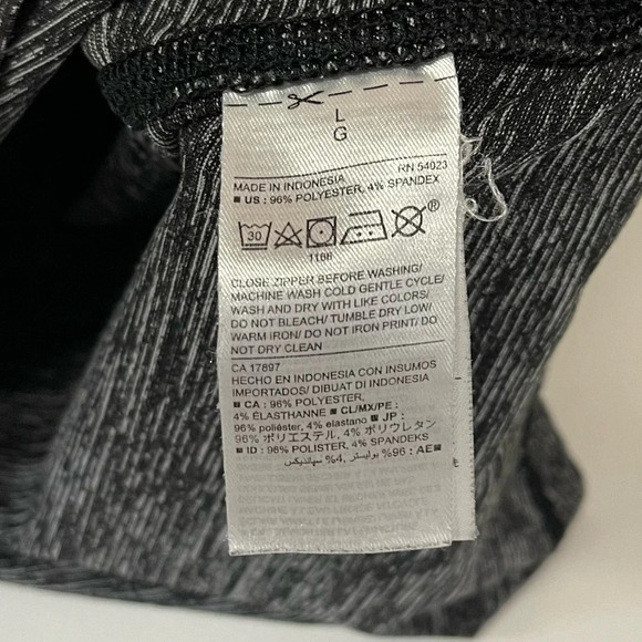 Old Navy Active Shirt Womens Size Large Black Gray Striped Pullover Long Sleeve - Picture 5 of 8